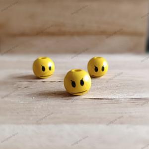 Holzperle 12 mm SMILEY traurig No 1 gelb